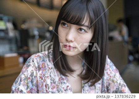 花柄の洋服を着た女性 137836229