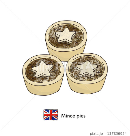 クリスマスのミンスパイ3個セット星形トッピング｜ミンスパイ 焼き菓子 クリスマス お菓子 137836934