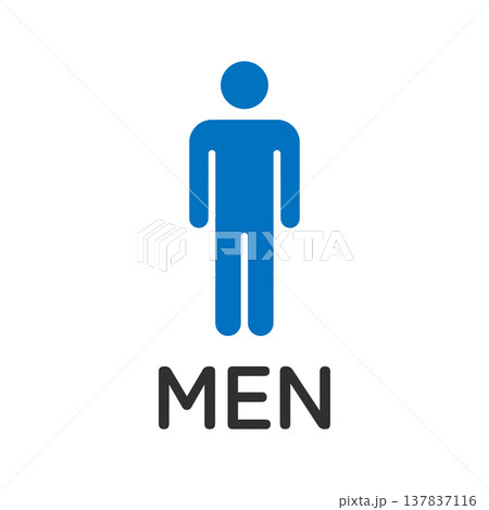 男子トイレ・MENの文字入りアイコン 137837116