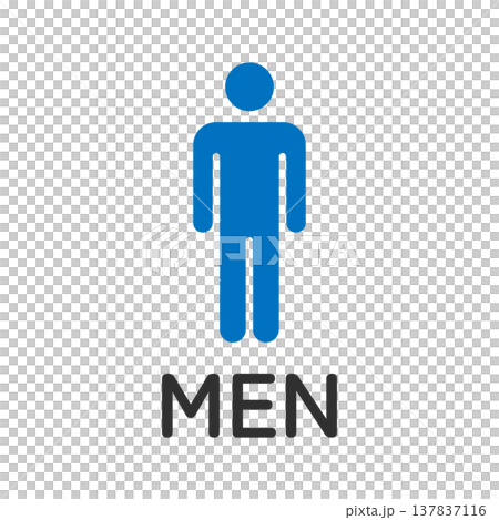 男子トイレ・MENの文字入りアイコン 137837116