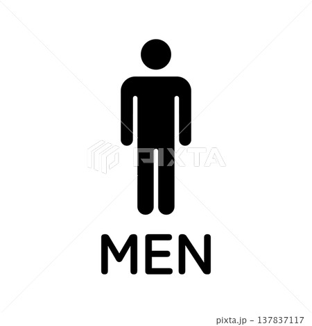 男子トイレ・MENの文字入りアイコン 男子トイレ・MENの文字入りアイコン 137837117