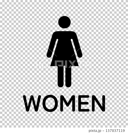 Women's restroom icon with the word "WOMEN" Women's restroom icon with the word "WOMEN" 137837119
