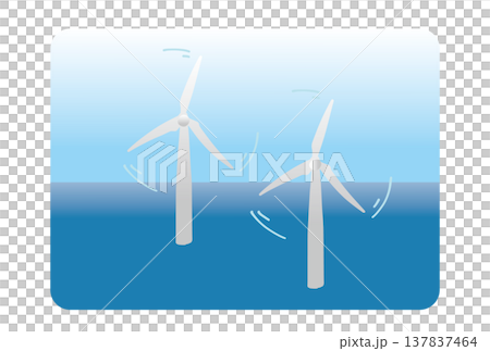 離岸風力發電的簡單示意圖。 離岸風力發電的簡單示意圖。 137837464