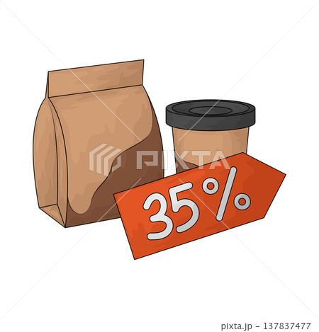 Illustration of Food Delivery Discount Illustration of Food Delivery Discount 137837477