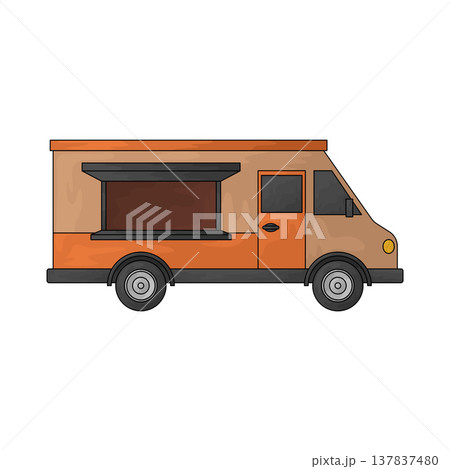 Illustration of Food Truck Illustration of Food Truck 137837480
