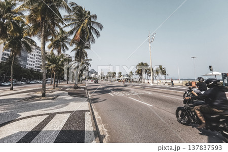 Copacabana coast and beach promenade in Rio de Janeiro Brazil. Copacabana coast and beach promenade in Rio de Janeiro Brazil. 137837593