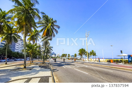 Copacabana coast and beach promenade in Rio de Janeiro Brazil. 137837594