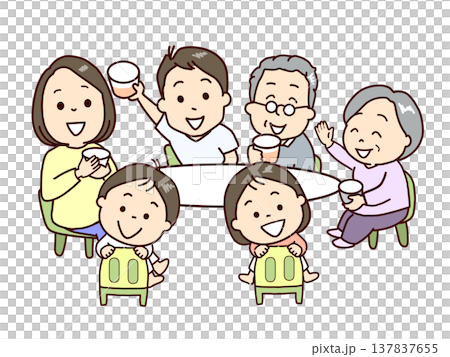 家族団らん、楽しい会話が弾む 家族団らん、楽しい会話が弾む 137837655