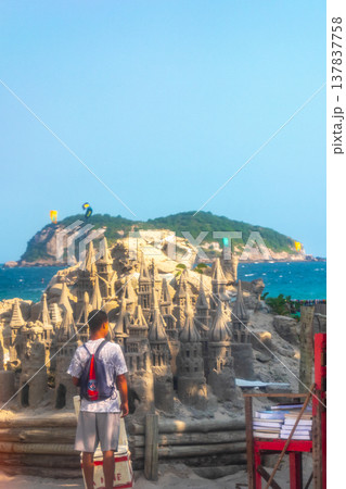 Giant Castle Made of Beach Sand Rio de Janeiro Brazil. Giant Castle Made of Beach Sand Rio de Janeiro Brazil. 137837758