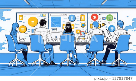 人材育成と社員研修のビジネスコンセプト｜学び成長するビジネスパーソンのイラスト素材