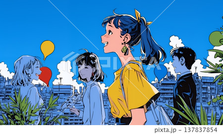 人材育成と社員研修のビジネスコンセプト｜学び成長するビジネスパーソンのイラスト素材 137837854