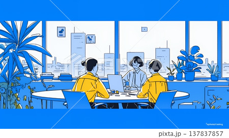 人材育成と社員研修のビジネスコンセプト｜学び成長するビジネスパーソンのイラスト素材