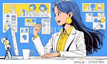 人材育成と社員研修のビジネスコンセプト｜学び成長するビジネスパーソンのイラスト素材