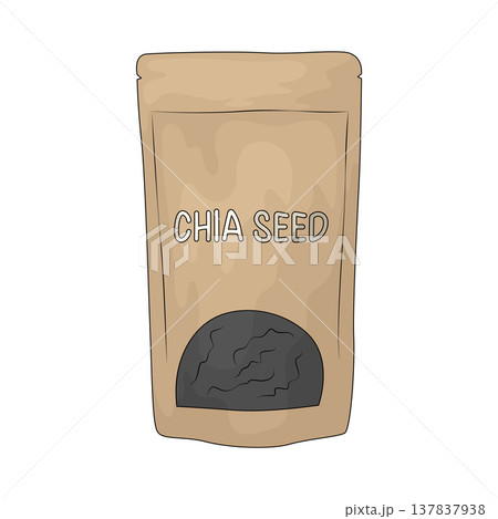 Illustration of chia seed bag Illustration of chia seed bag 137837938