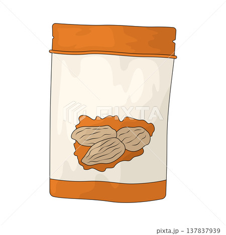 Illustration of almond bag Illustration of almond bag 137837939