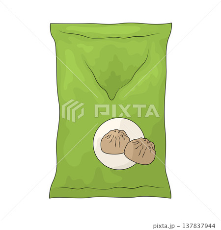 Illustration of dumpling bag Illustration of dumpling bag 137837944