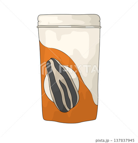 Illustration of sunflower seed bag Illustration of sunflower seed bag 137837945