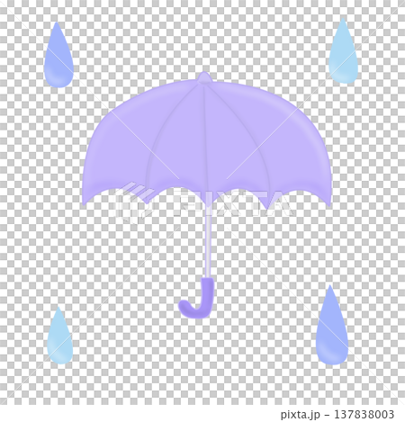 梅雨の季節に使える傘と雨 137838003
