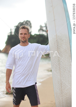 Clean White T Shirt Display Against Seaside Backdrop Suitable For Ecommerce Product Presentation Clean White T Shirt Display Against Seaside Backdrop Suitable For Ecommerce Product Presentation 137838038