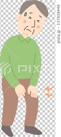 膝蓋疼痛的老年男子 膝蓋疼痛的老年男子 137838449