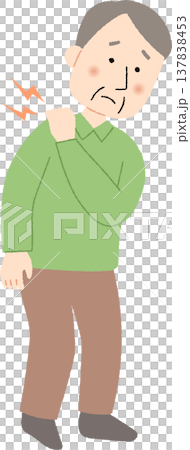 Elderly man with shoulder pain 137838453