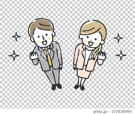 Businessman and business woman who pose a gut Businessman and business woman who pose a gut 137838993