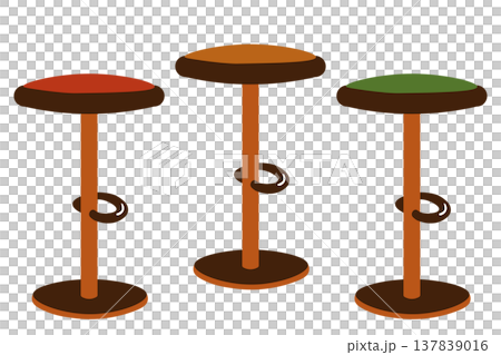 A set of illustrations of simple wooden chairs 137839016