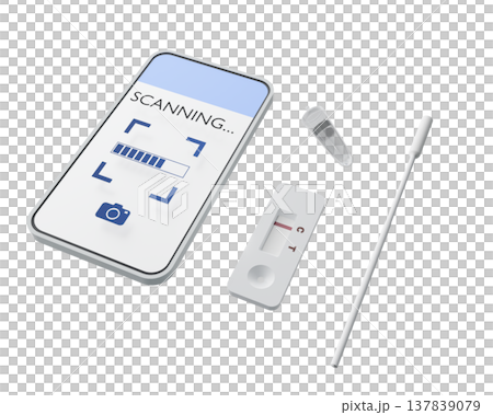 抗原檢測試劑盒掃描進行中 - 健康科技 - 3DCG 137839079