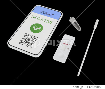 抗原検査キット陰性・ヘルステック・3DCG 抗原検査キット陰性・ヘルステック・3DCG 137839080