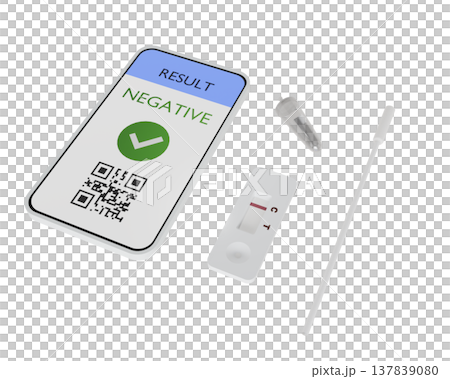 抗原検査キット陰性・ヘルステック・3DCG 抗原検査キット陰性・ヘルステック・3DCG 137839080