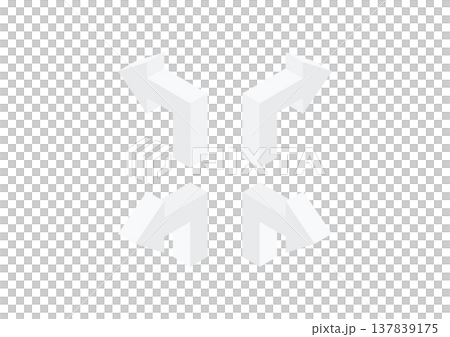 A set of gray, right-angled, three-dimensional arrow designs. A set of gray, right-angled, three-dimensional arrow designs. 137839175