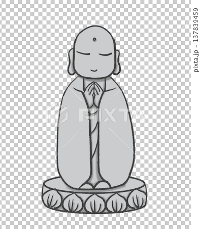 お地蔵様のシンプルなイラスト 137839459