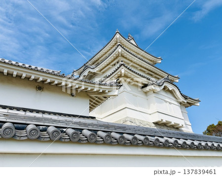 青空に映える関宿城の天守閣 137839461