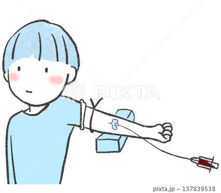 血液検査で採血をされる男性 137839538