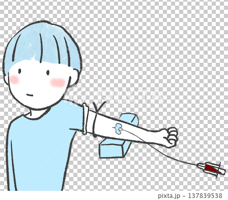 血液検査で採血をされる男性 137839538