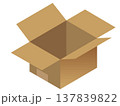 開いた段ボール箱のアイソメトリックイラスト 137839822