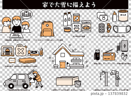家でできる大雪対策イラスト集 家でできる大雪対策イラスト集 137839832