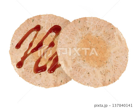 エビせんべい（2枚）ソース付き 137840141