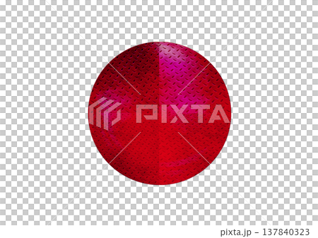 A simple 3D illustration of a red sphere. 137840323