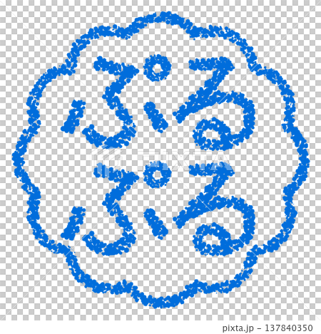 クレヨン素材　手描きのスタンプ風文字　ぷるぷる 137840350