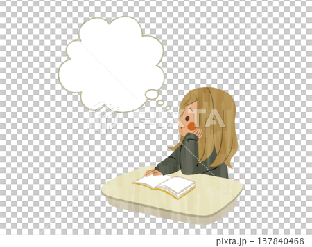 一位陷入沉思的女學生－加什 137840468