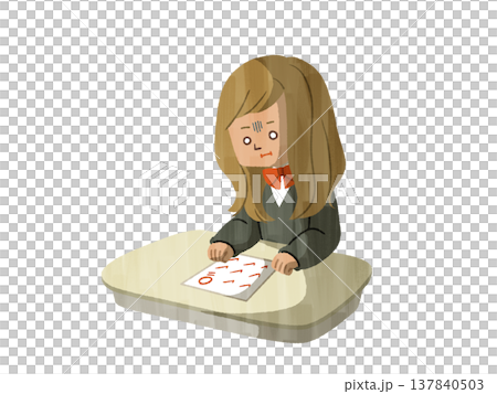 テストで0点をとってしまった女子学生-ガッシュ 137840503