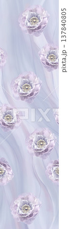 seamless pattern with decorative waves and leaves seamless pattern with decorative waves and leaves 137840805
