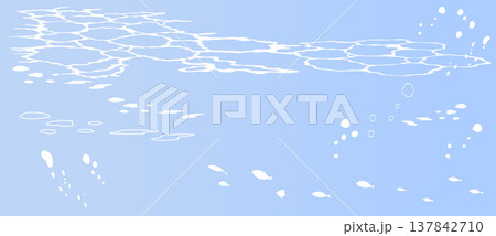 魚群と水面のシルエットの背景イラスト 海 水中 魚群と水面のシルエットの背景イラスト 海 水中 137842710