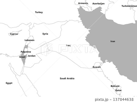 Geopolitical Map of Iran and Israel Conflict in Middle East Geopolitical Map of Iran and Israel Conflict in Middle East 137844638