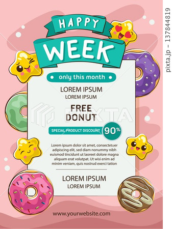 donut free food poster flyer template 137844819