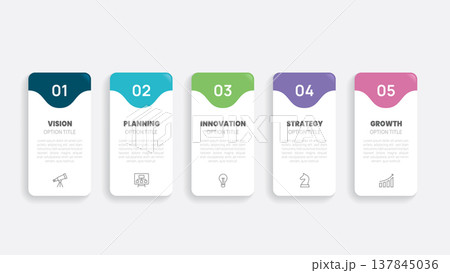 Presentation business infographic template 5step label, can be used for workflow, business information vector. Presentation business infographic template 5step label, can be used for workflow, business information vector. 137845036