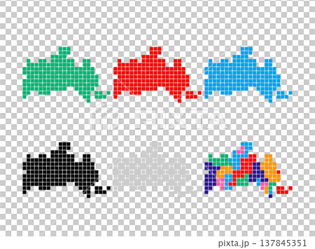 ドット絵の地図_山口県_角ドット-01 ドット絵の地図_山口県_角ドット-01 137845351