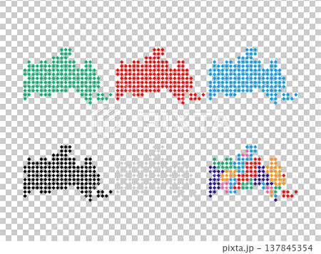 Pixel art map of Yamaguchi Prefecture - Square Dot-04 Pixel art map of Yamaguchi Prefecture - Square Dot-04 137845354