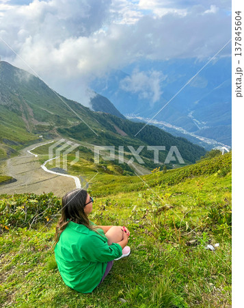 Ridge of Mount Aibga in Krasnaya Polyana Sochi 137845604